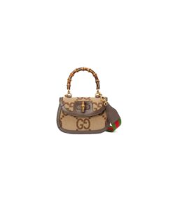 GUCCI BAMBOO 1947 JUMBO GG SMALL TOP HANDLE BAG