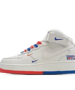 Nike Air Force 1 Mid07 Beige Blue Sneakers 3M Reflective