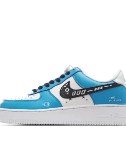 Nike Air Force 1 Low'07 White and Blue Low Top Sneakers