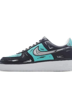 Nike Air Force 1 Low'07 Black and Blue Low Top Sneakers