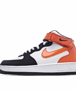 Nike Air Force 1 Mid Mid Top Black And White Orange