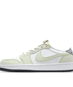 Air Jordan 1 Low Low Top Retro Culture Basketball Shoes White Green