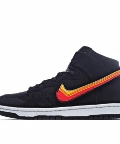 Nike SB DunkHigh Black Orange Yellow Hook High Cut