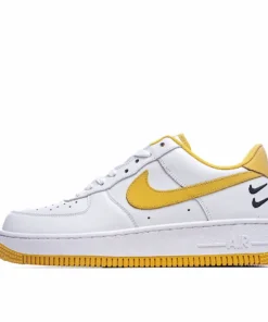 Nike Air Force 1 Low Low Top White and Yellow Double Hook