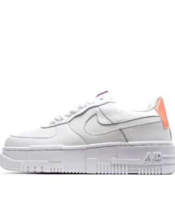Nike Air Force 107 Low-Top Sneakers White and Orange Reflective Hook