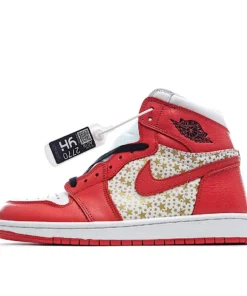 Supreme x AirJordan Retro AJ1 high-top basketball shoes