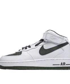 Nike Air Force 1 MID White and Green Mid-Top Sneakers